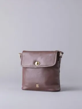 Rickerlea Leather Turn Lock Cross Body Bag in Brown