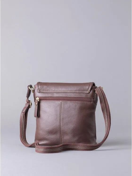 Rickerlea Leather Turn Lock Cross Body Bag in Brown