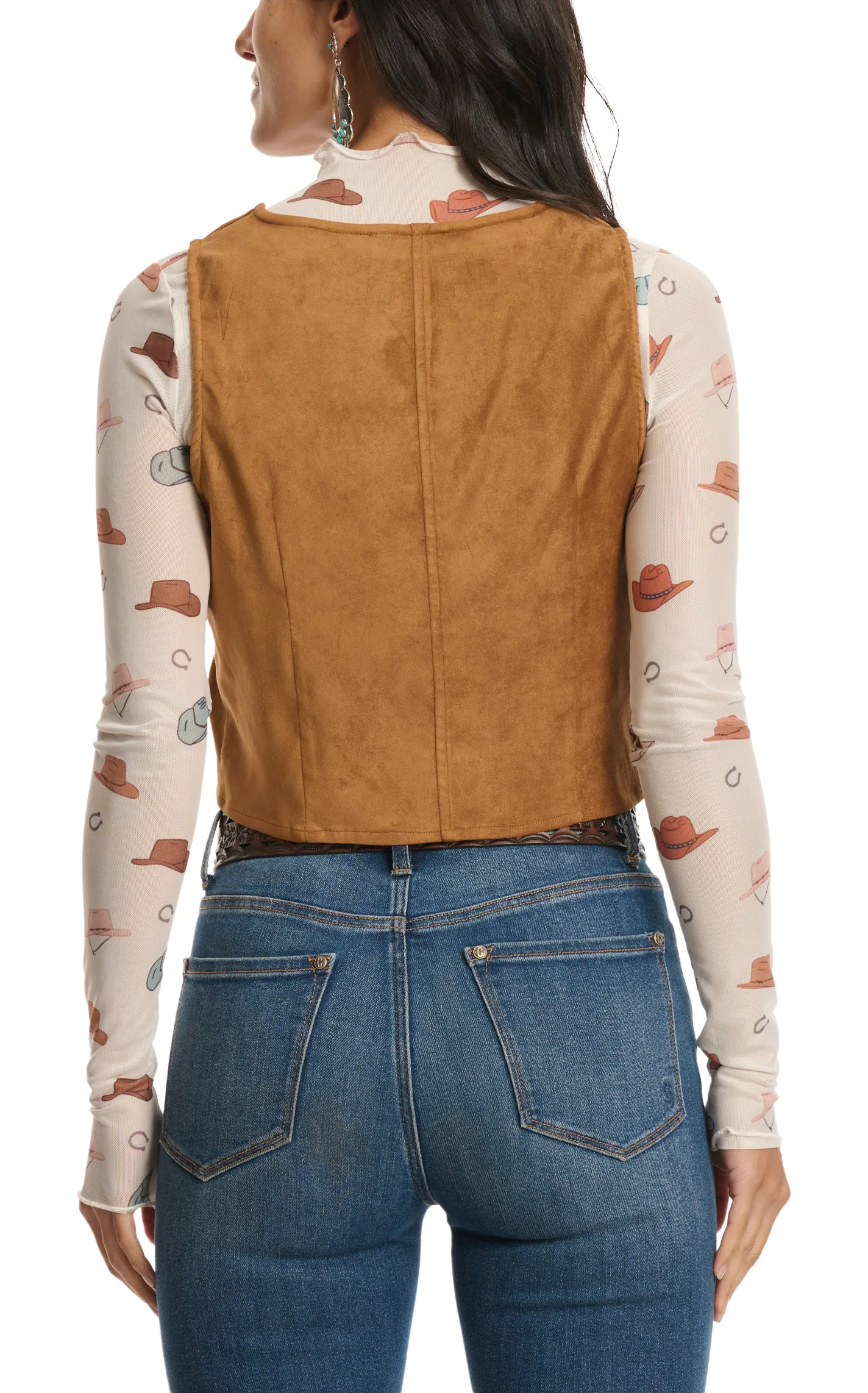 Rockin C Women's Caramel Faux Suede Vest