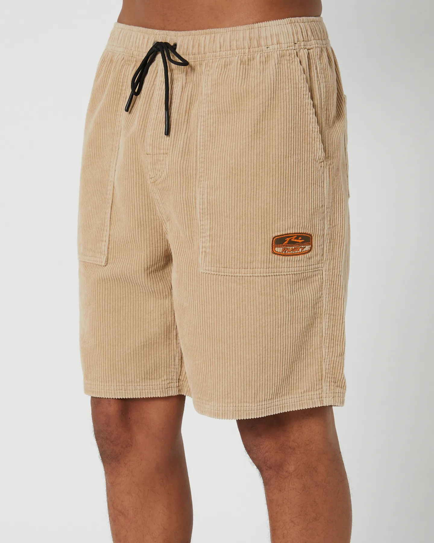 Rusty 8 Wale 20 Workwear Elastic Short - Light Fennel | SurfStitch