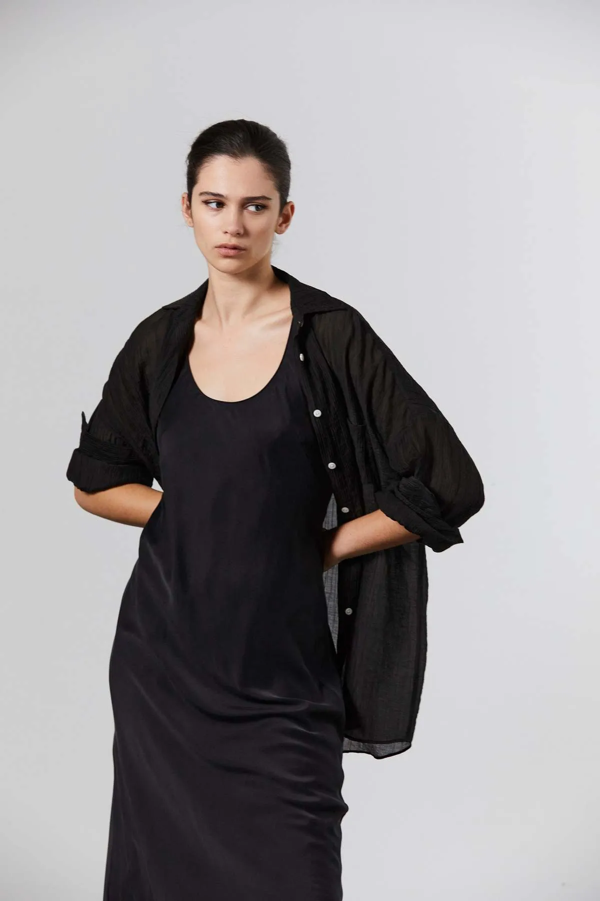 Silk Tank Dress - Black