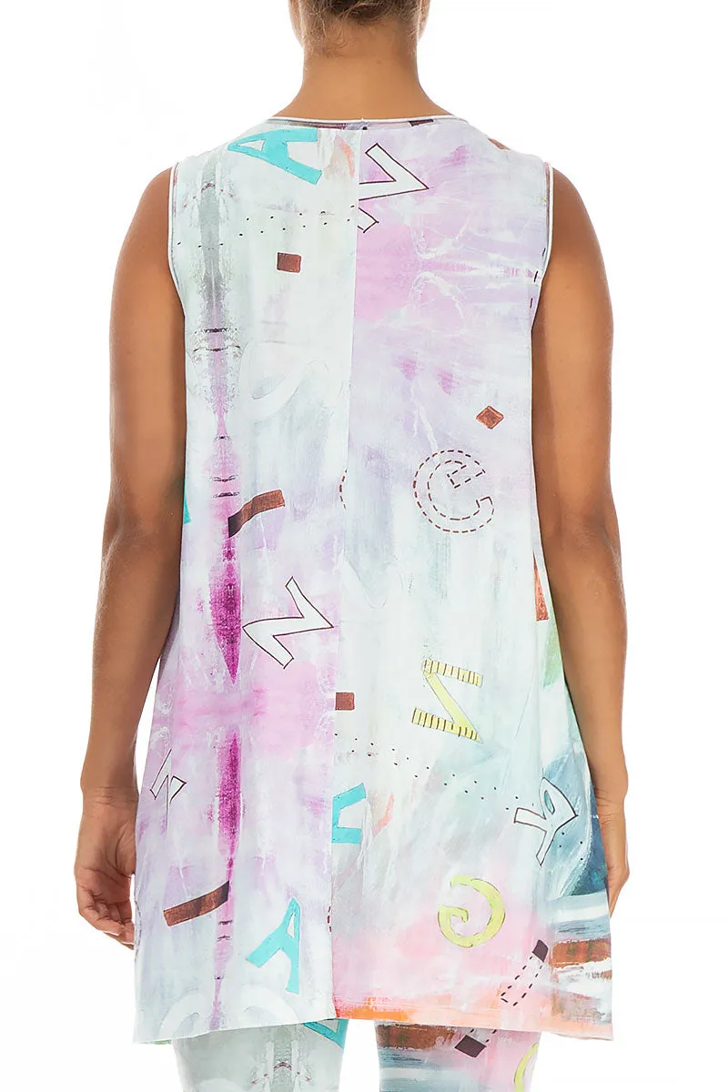 Sleeveless Graffiti Cotton Tunic