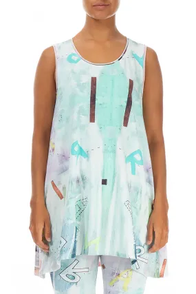 Sleeveless Graffiti Cotton Tunic