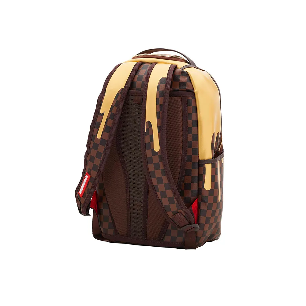 Sprayground Gold Checkred Drips Backpack Zaino