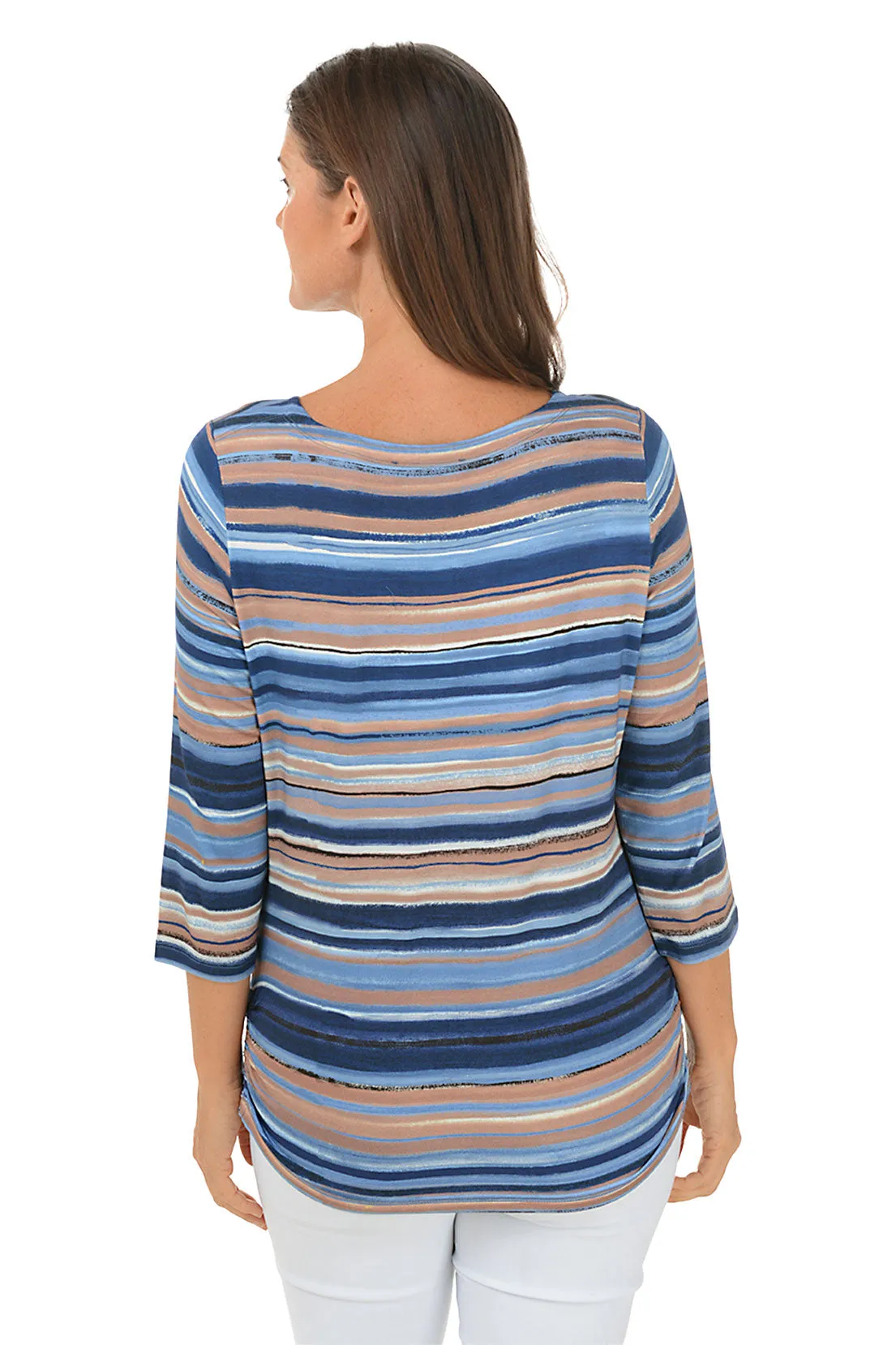 Striped Side Ruched Tunic