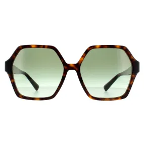 Sunglasses | Square Dark Havana Green Gradient Sunglasses | Valentino