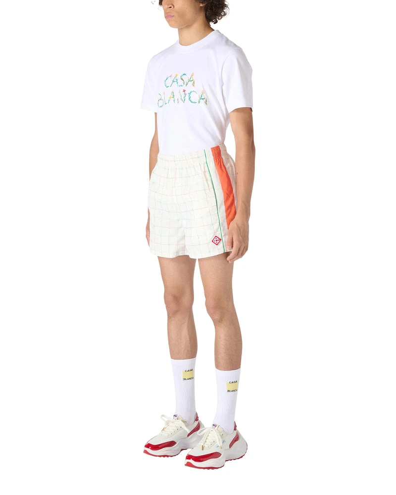 --Tennis Club Check Tracksuit Shorts-