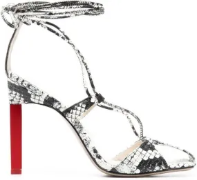 The Attico Adele 105mm snakeskin-print sandals Black