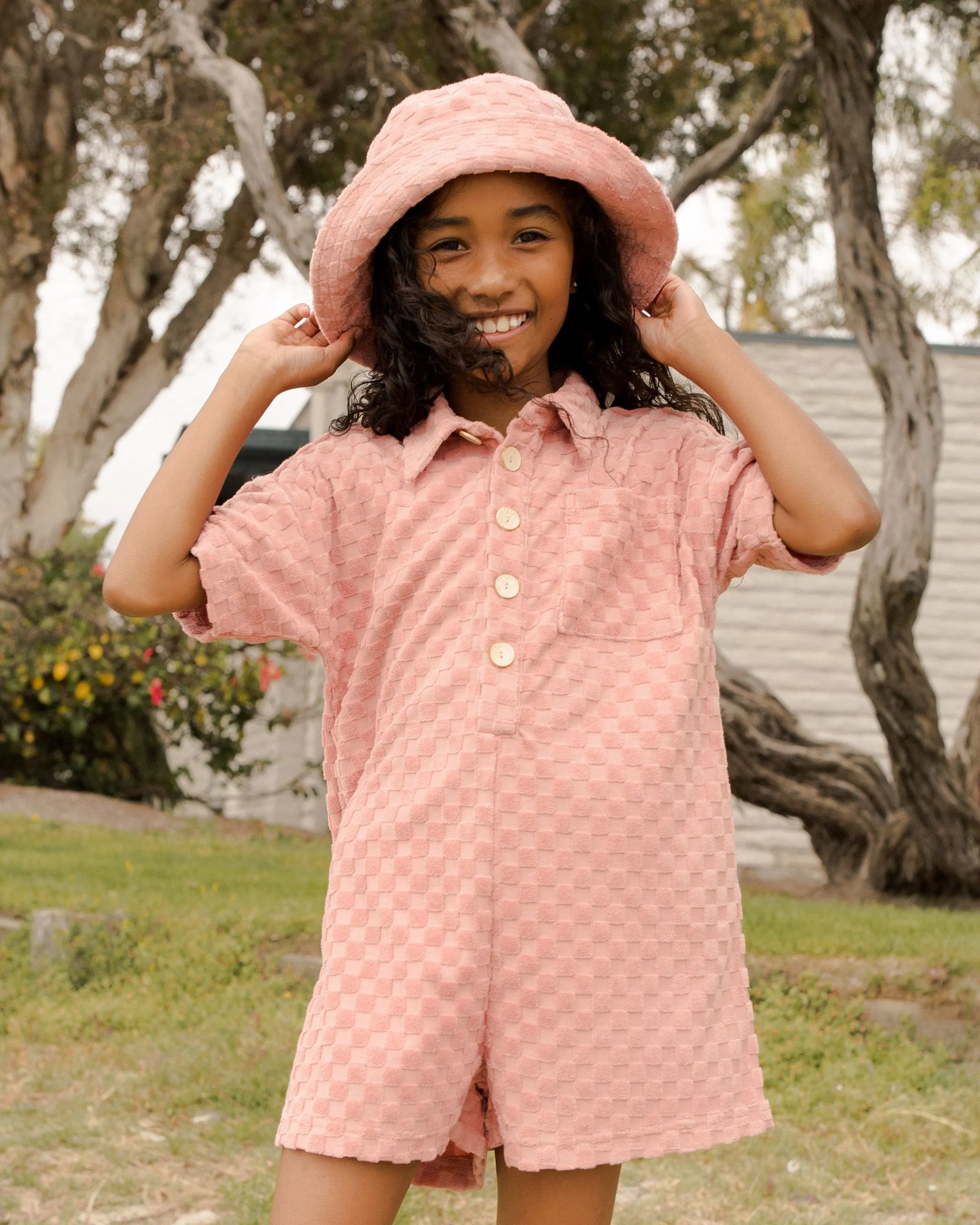 The Frankie Romper by Rylee + Cru - Pink Check - KIDS