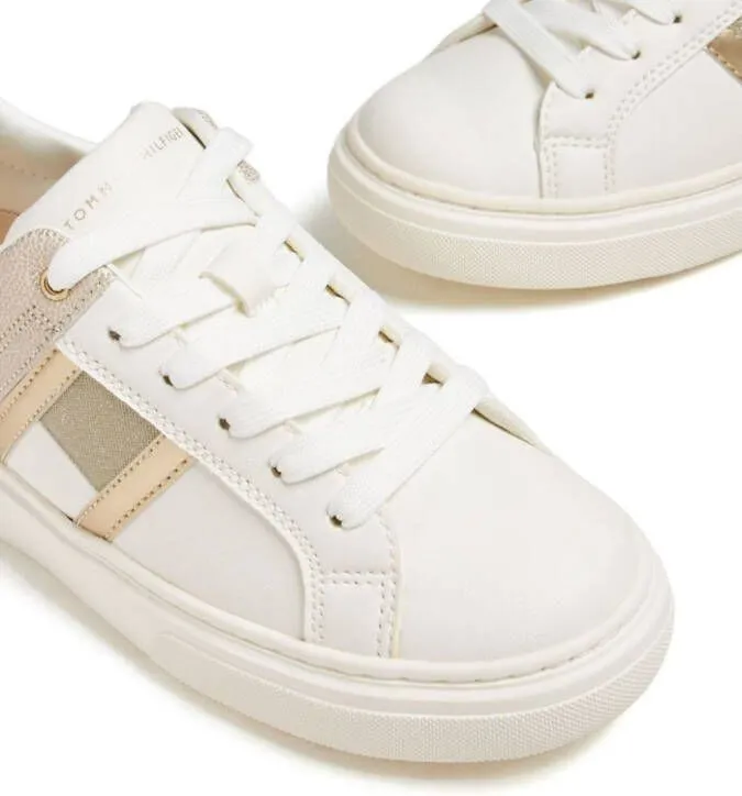 Tommy Hilfiger Junior Krystal panelled metallic sneakers Neutrals