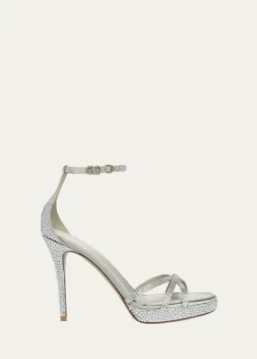 Valentino Garavani Crystal Glam Ankle-Strap Glam Sandals