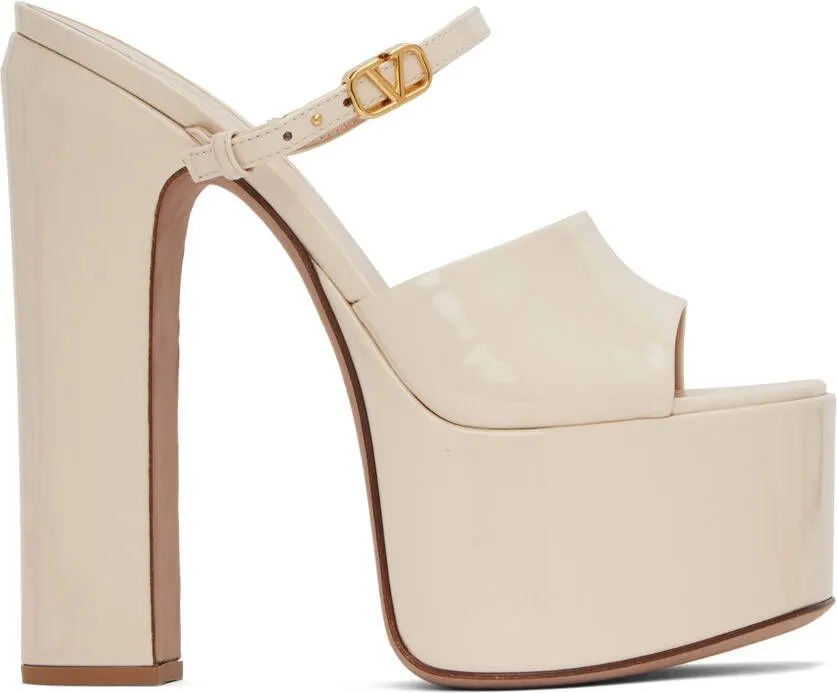 Valentino Garavani Off-White Tan-Go Heeled Sandals