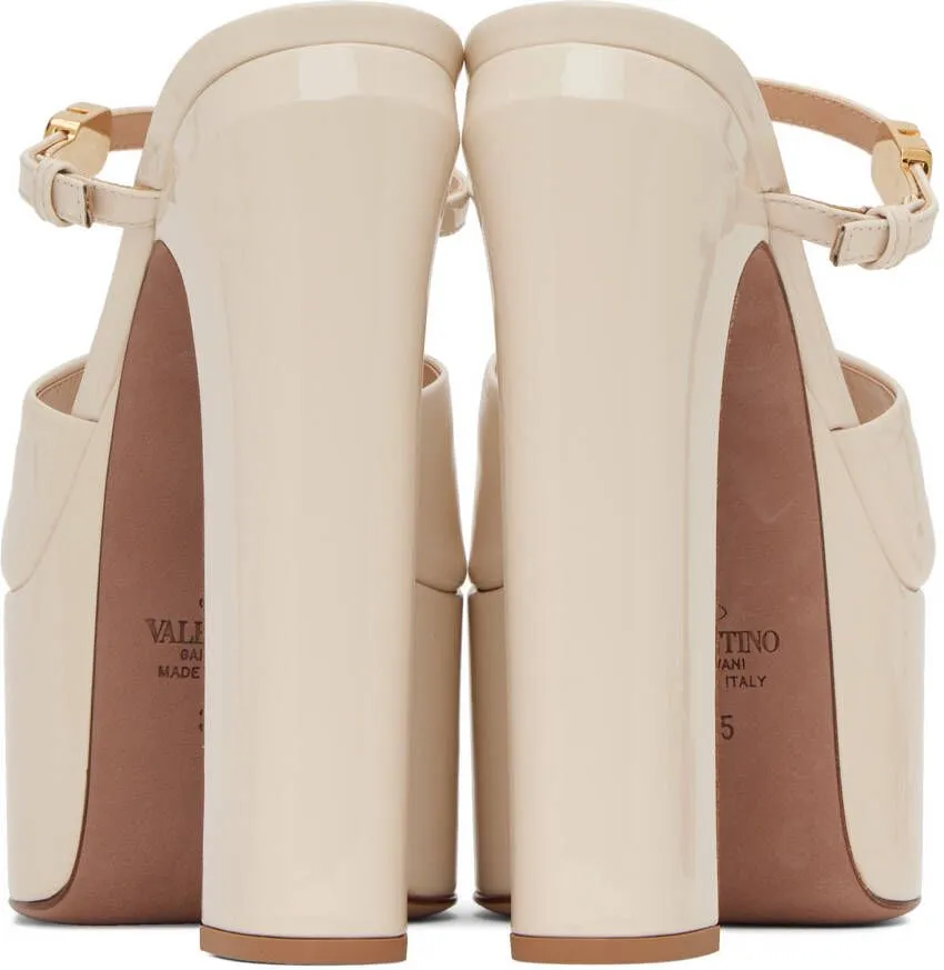 Valentino Garavani Off-White Tan-Go Heeled Sandals