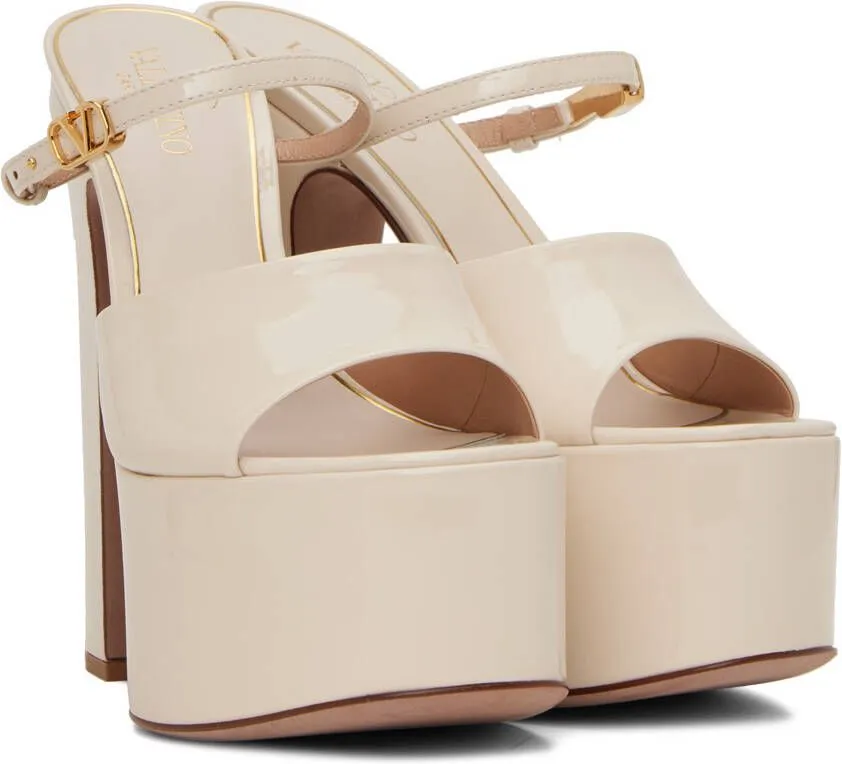 Valentino Garavani Off-White Tan-Go Heeled Sandals