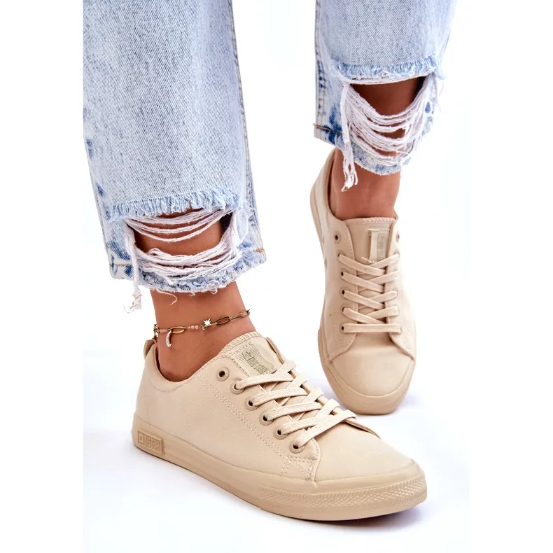 Women's Smooth Low Sneakers Big Star LL274061 Beige