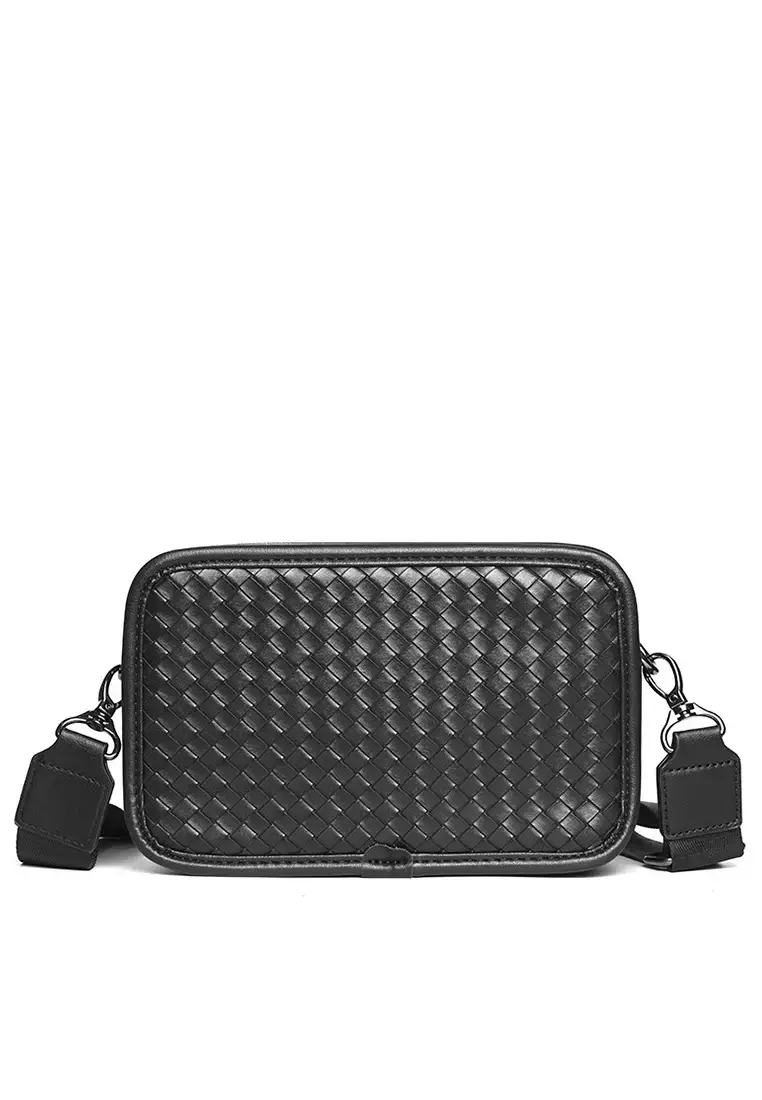 XAFITI Woven Faux Leather Shoulder Bag