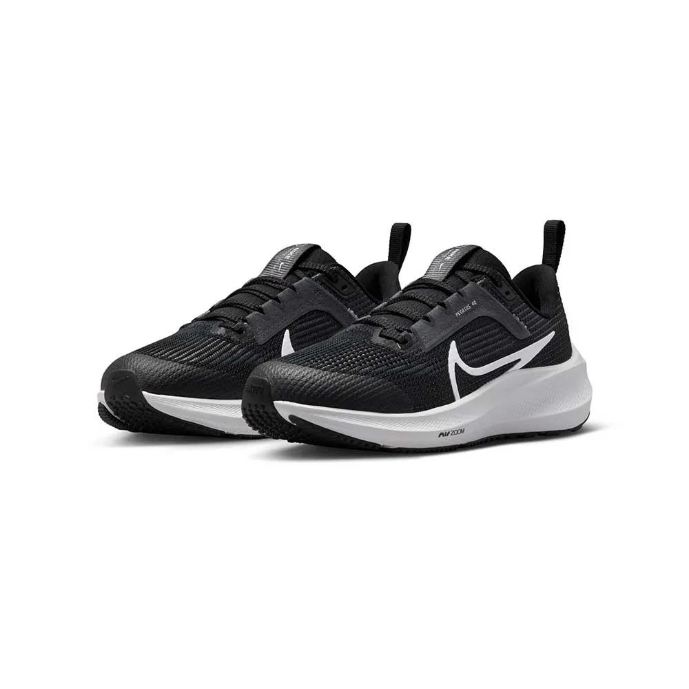 Youth Pegasus 40 Running Shoe  - Black/White/Iron Grey